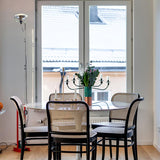 Modern Industrial Adjustable LED Floor Lamp with Telescopic Stem for Living Room Lighting