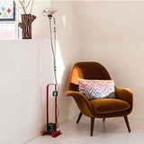 Modern Industrial Adjustable LED Floor Lamp with Telescopic Stem for Living Room Lighting