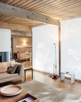 Modern Industrial Adjustable LED Floor Lamp with Telescopic Stem for Living Room Lighting