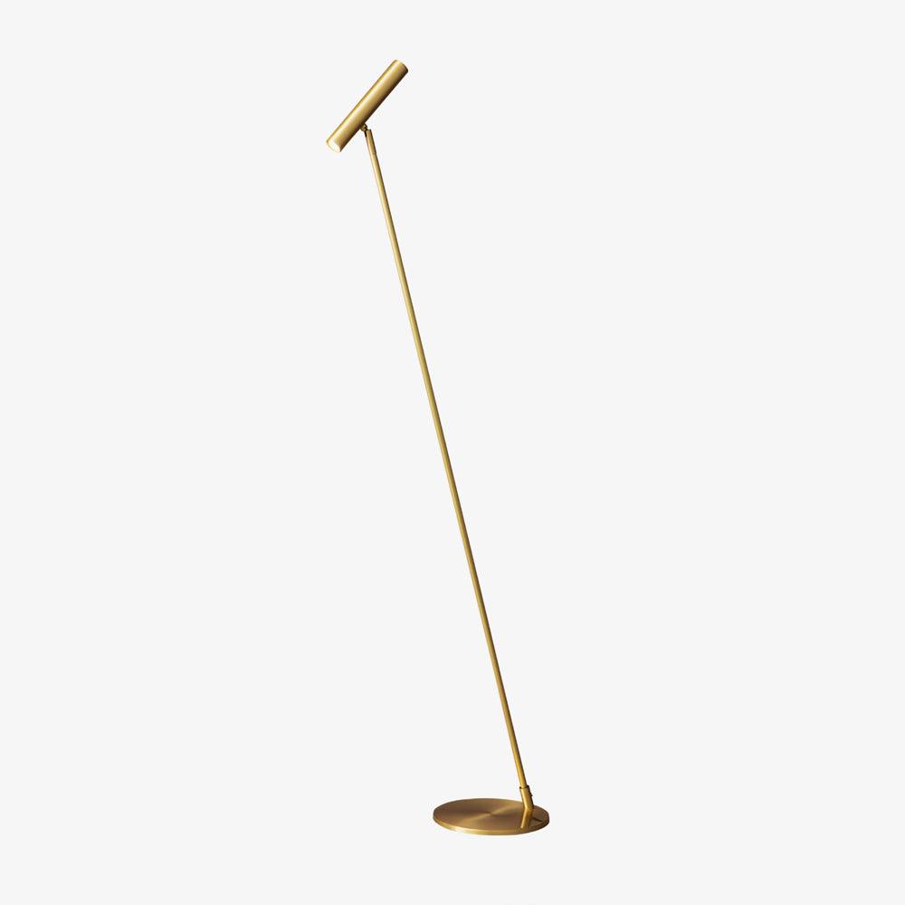 Modern Slim Brass LED Uplight Floor Lamp with Three Color Temperatures for Contemporary Living Rooms
