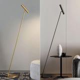 Modern Slim Brass LED Uplight Floor Lamp with Three Color Temperatures for Contemporary Living Rooms