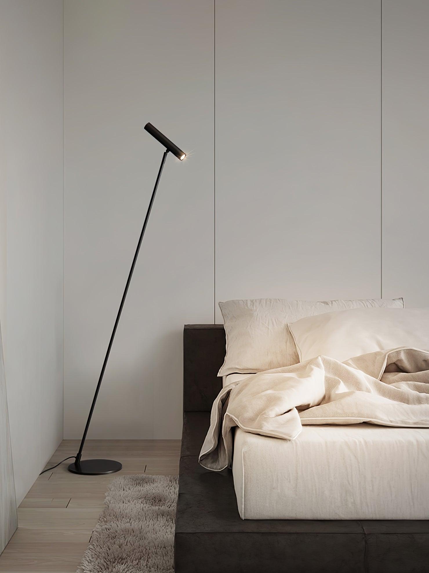 Modern Slim Brass LED Uplight Floor Lamp with Three Color Temperatures for Contemporary Living Rooms