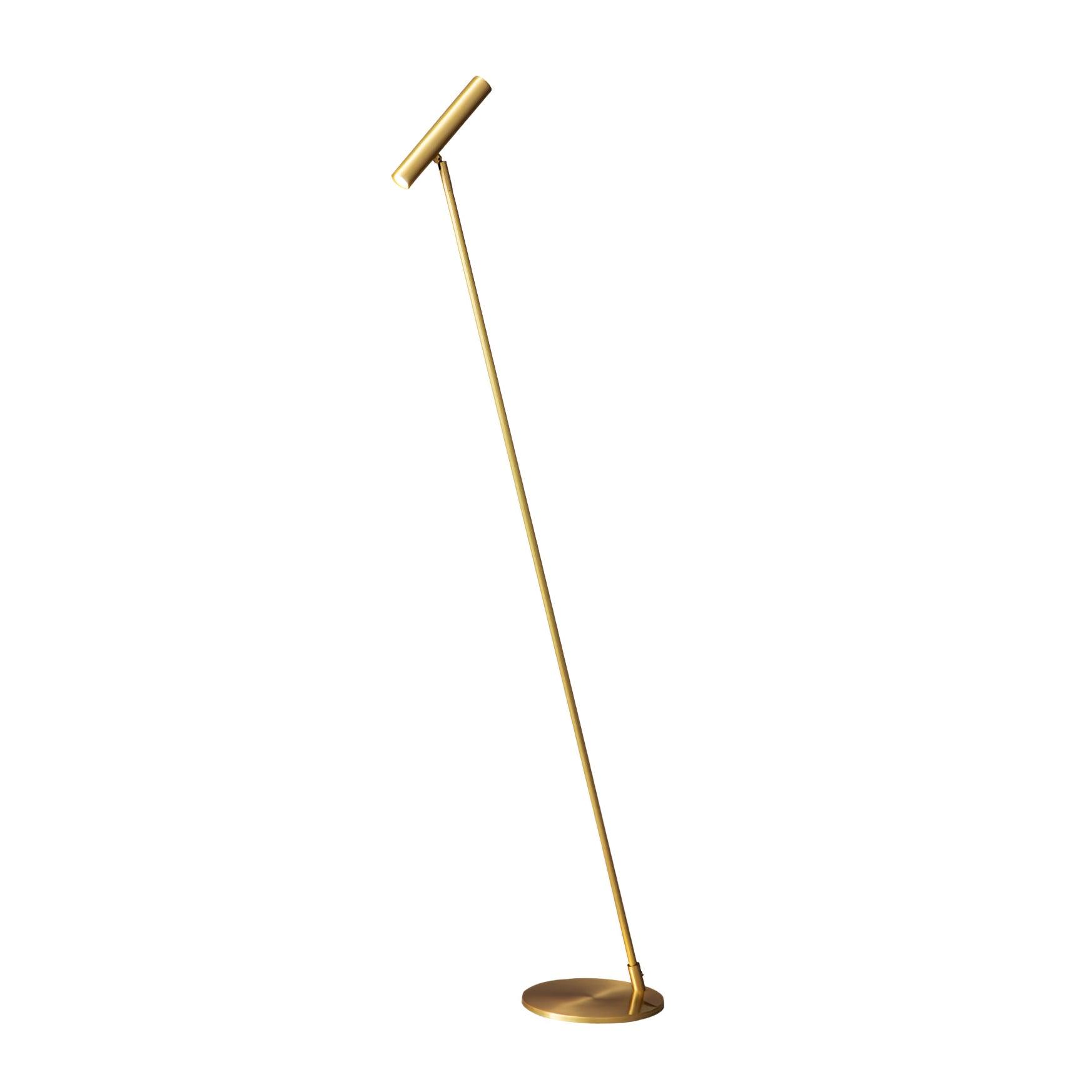 Modern Slim Brass LED Uplight Floor Lamp with Three Color Temperatures for Contemporary Living Rooms