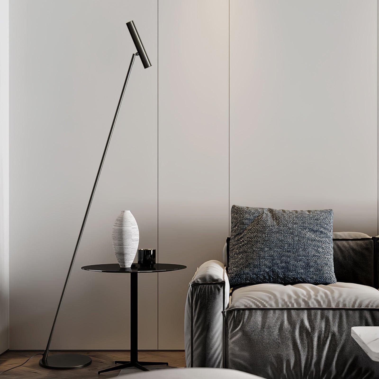 Modern Slim Brass LED Uplight Floor Lamp with Three Color Temperatures for Contemporary Living Rooms
