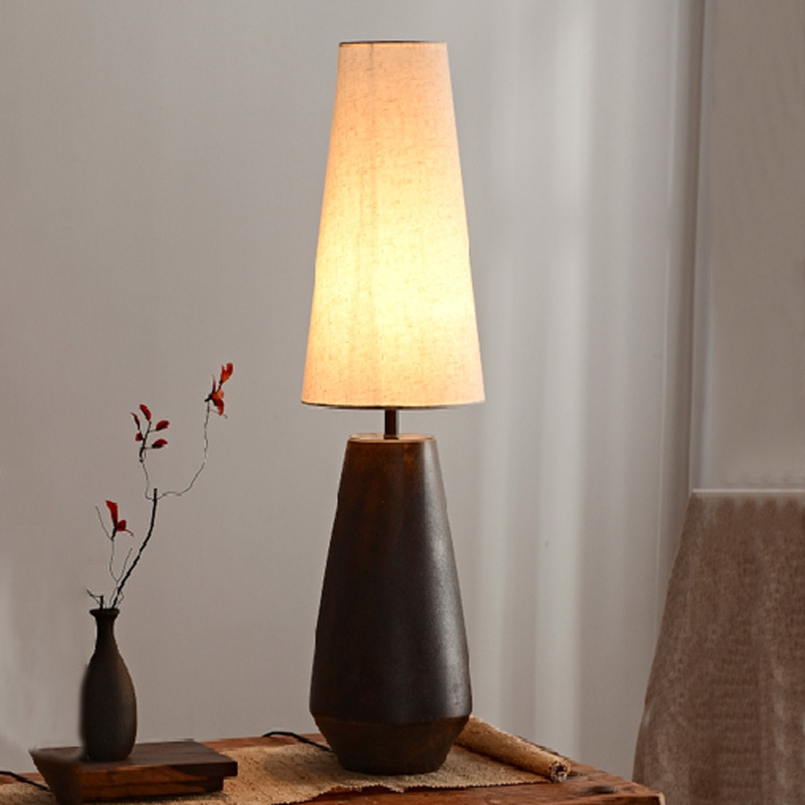 vintage-handcrafted-rustic-ceramic-table-lamp-with-beige-linen-shade-and-aged-texture