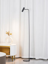 Modern Minimalist Adjustable LED Reading Floor Lamp with Slim Brass Body
