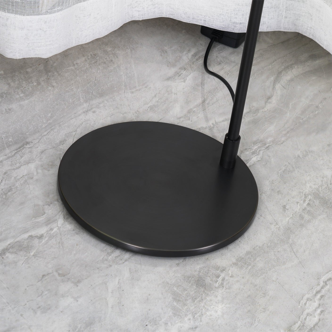 Modern Minimalist Adjustable LED Reading Floor Lamp with Slim Brass Body