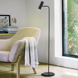 Modern Minimalist Adjustable LED Reading Floor Lamp with Slim Brass Body