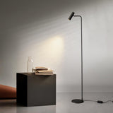 Modern Minimalist Adjustable LED Reading Floor Lamp with Slim Brass Body