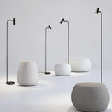 Modern Minimalist Adjustable LED Reading Floor Lamp with Slim Brass Body