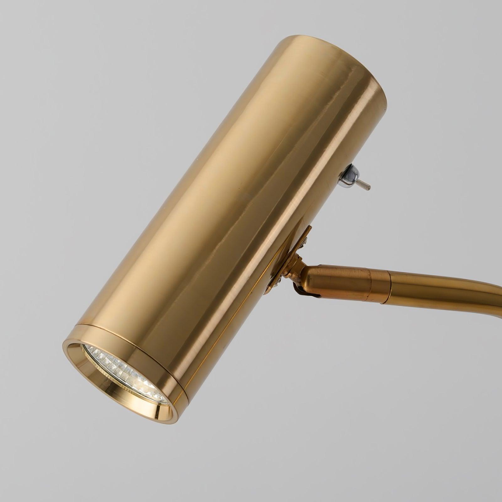 Modern Minimalist Adjustable LED Reading Floor Lamp with Slim Brass Body