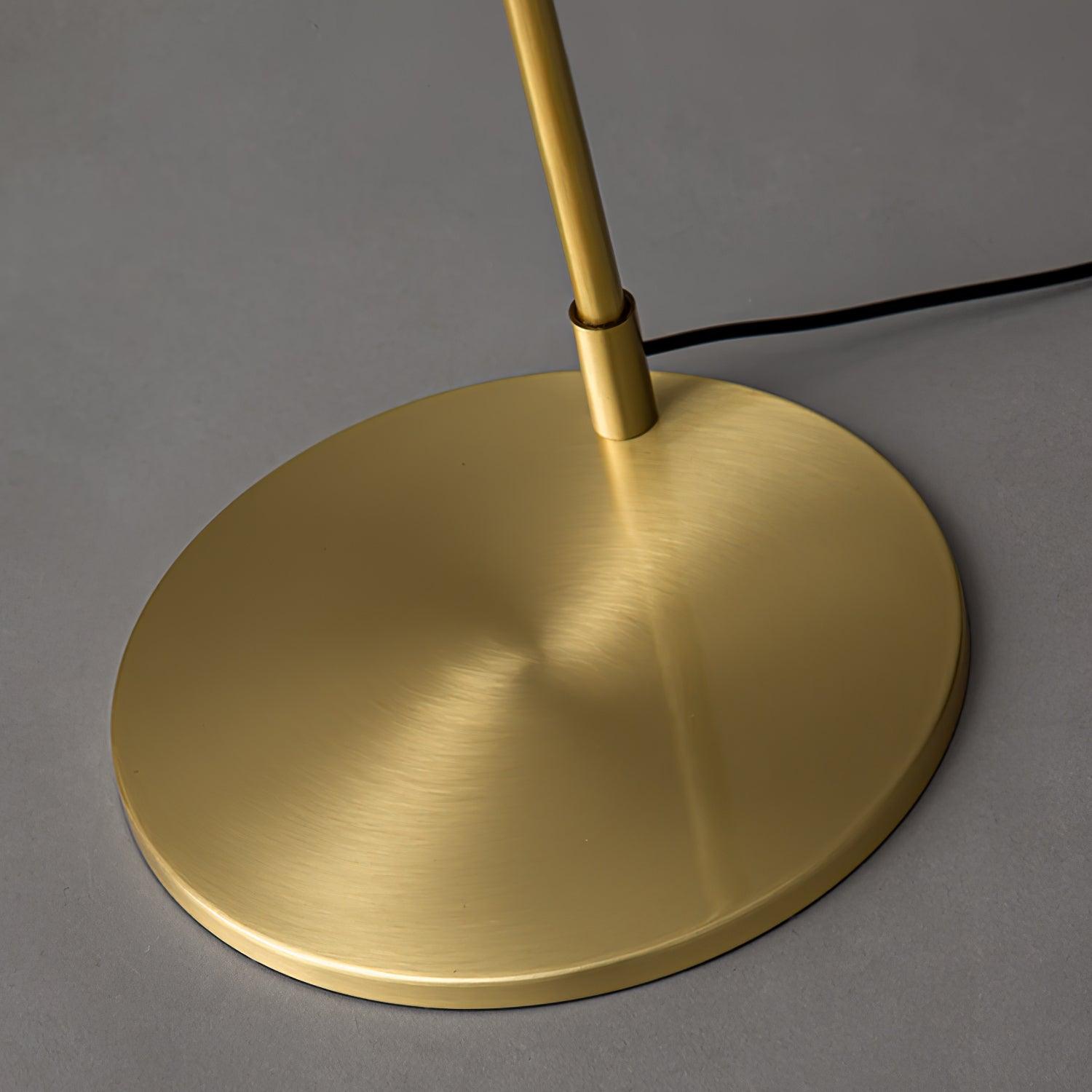 Modern Minimalist Adjustable LED Reading Floor Lamp with Slim Brass Body