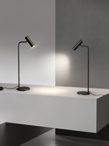 Modern Brass LED Table Lamp with Adjustable Head and Satin Finish Design