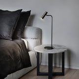 Modern Brass LED Table Lamp with Adjustable Head and Satin Finish Design