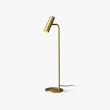 Modern Brass LED Table Lamp with Adjustable Head and Satin Finish Design