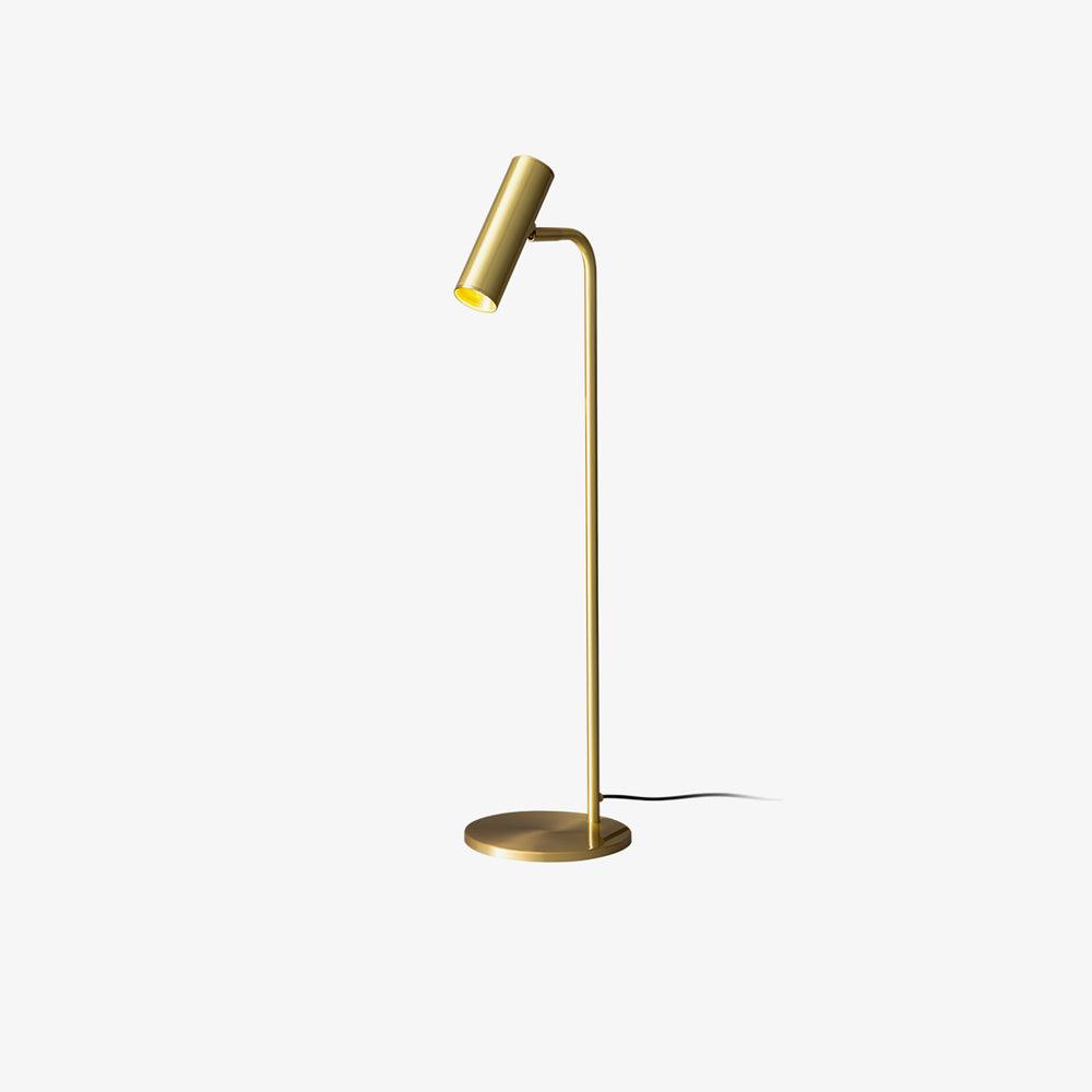 Modern Brass LED Table Lamp with Adjustable Head and Satin Finish Design