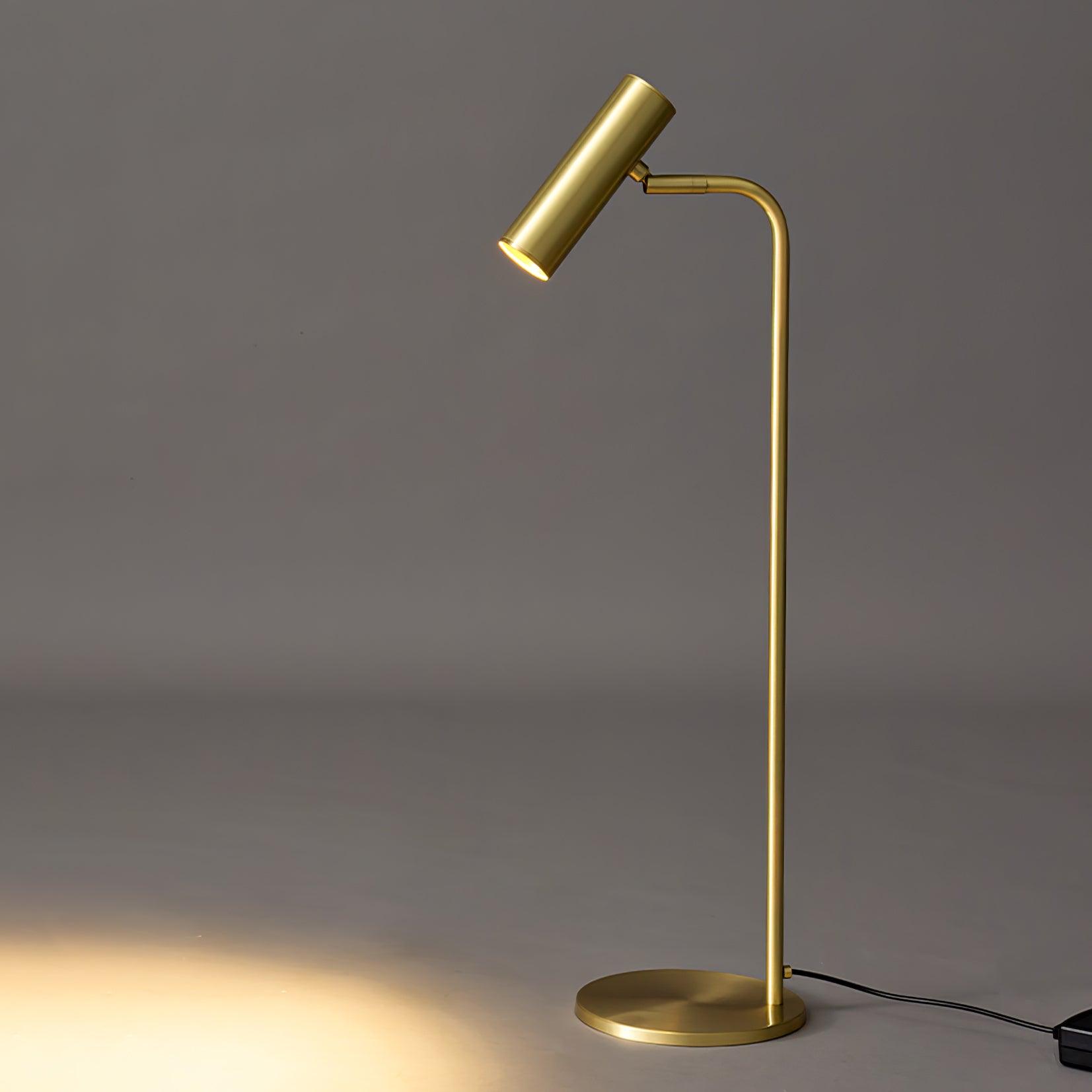 Modern Brass LED Table Lamp with Adjustable Head and Satin Finish Design