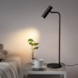 Modern Brass LED Table Lamp with Adjustable Head and Satin Finish Design