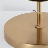 Modern Ribbed Totem Glass Table Lamp with Gold Base for Bedside or Living Room Integrated LED Light