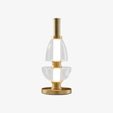 Modern Totem Geometric Glass Table Lamp with Integrated LED for Living Room Decor