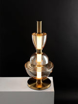 Modern Totem Geometric Glass Table Lamp with Integrated LED for Living Room Decor