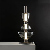 Modern Totem Geometric Glass Table Lamp with Integrated LED for Living Room Decor