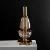 Modern Totem Geometric Glass Table Lamp with Integrated LED for Living Room Decor