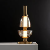 Modern Totem Geometric Glass Table Lamp with Integrated LED for Living Room Decor