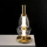 Modern Totem Geometric Glass Table Lamp with Integrated LED for Living Room Decor