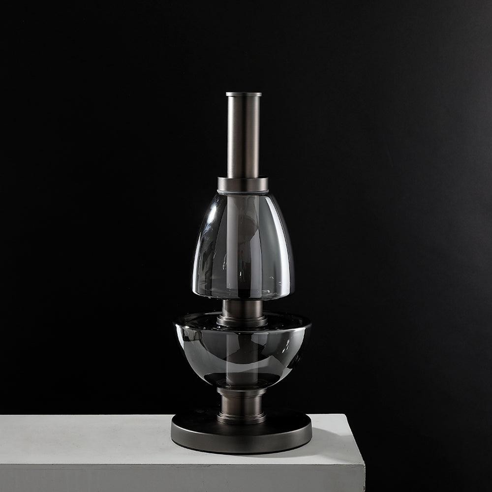 Modern Totem Geometric Glass Table Lamp with Integrated LED for Living Room Decor