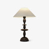 Tournage Sculptural Oak Wood Desk Lamp with White Linen Shade for Bedside Lighting
