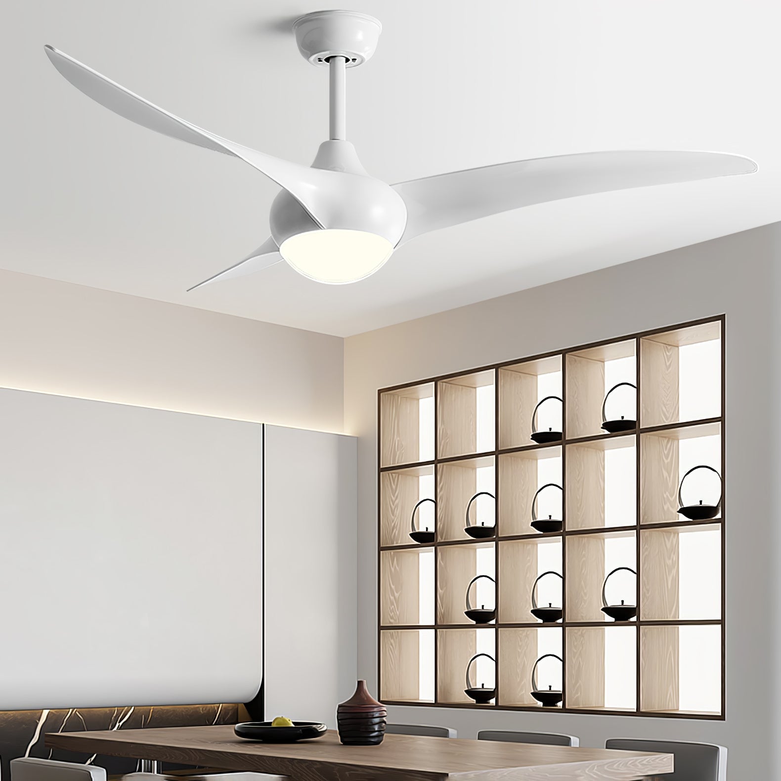 Traditional 52 Inch LED Ceiling Fan with Integrated Light and Remote Control