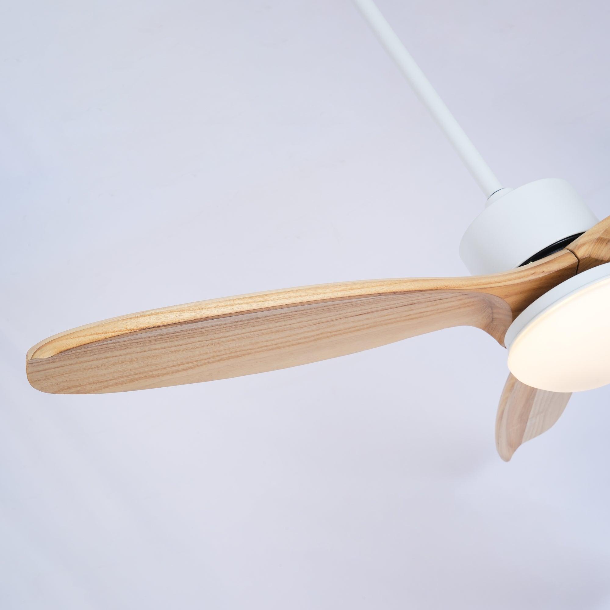 Modern LED Integrated Ceiling Fan with Wood Blades and Remote Control Light