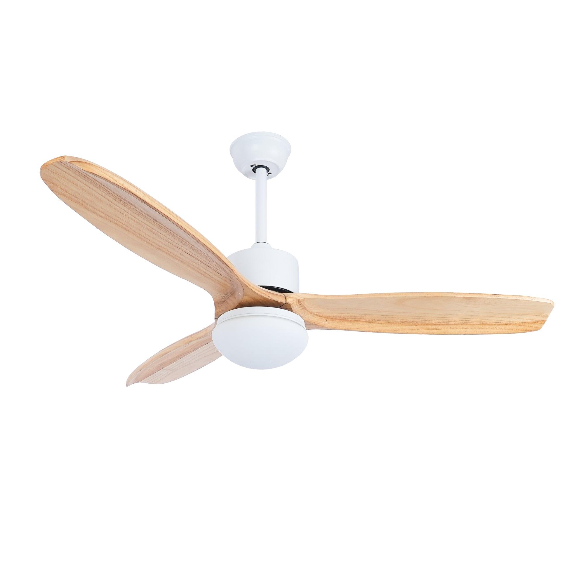 Modern LED Integrated Ceiling Fan with Wood Blades and Remote Control Light