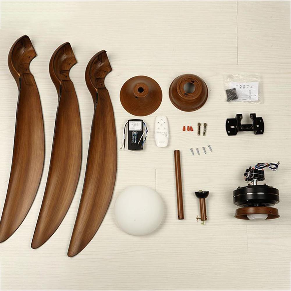 Traditional 52 Inch LED Ceiling Fan with Integrated Light and Remote Control