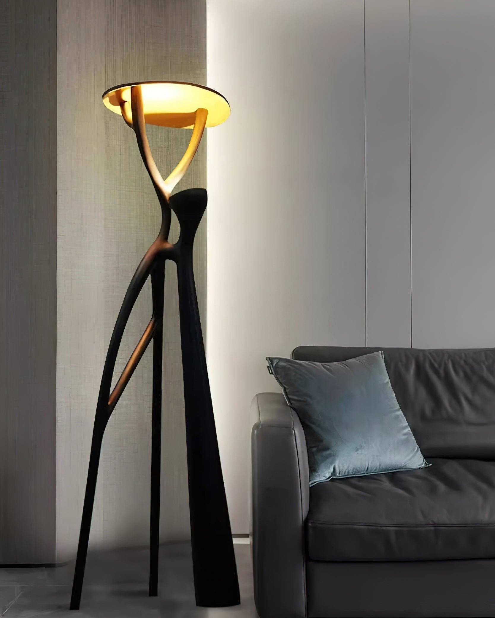 Artistic Tree of Life Sculpture LED Floor Lamp Modern Uplight for Living Room Office