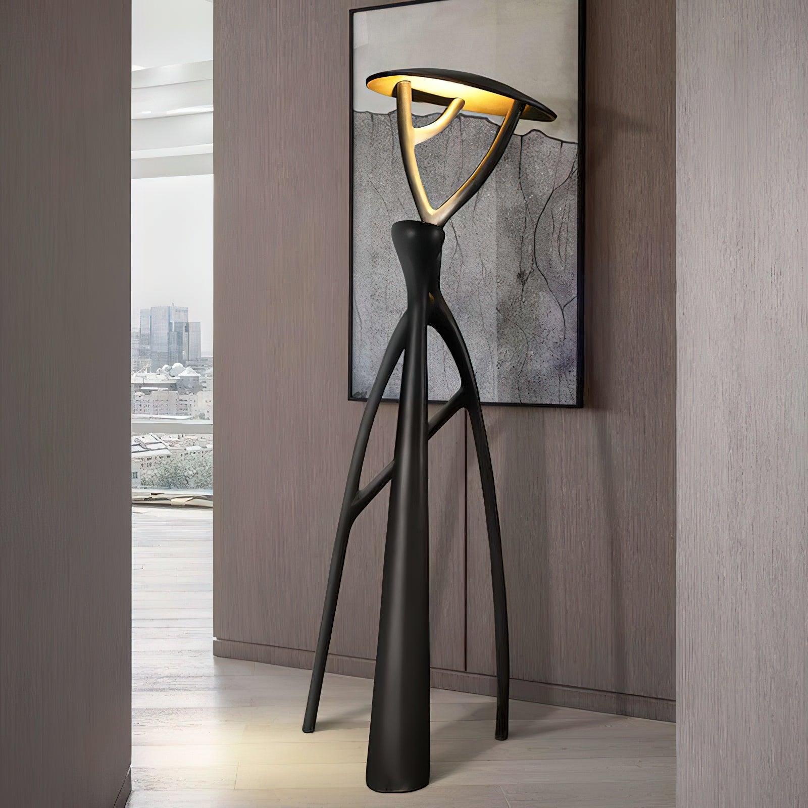 Artistic Tree of Life Sculpture LED Floor Lamp Modern Uplight for Living Room Office