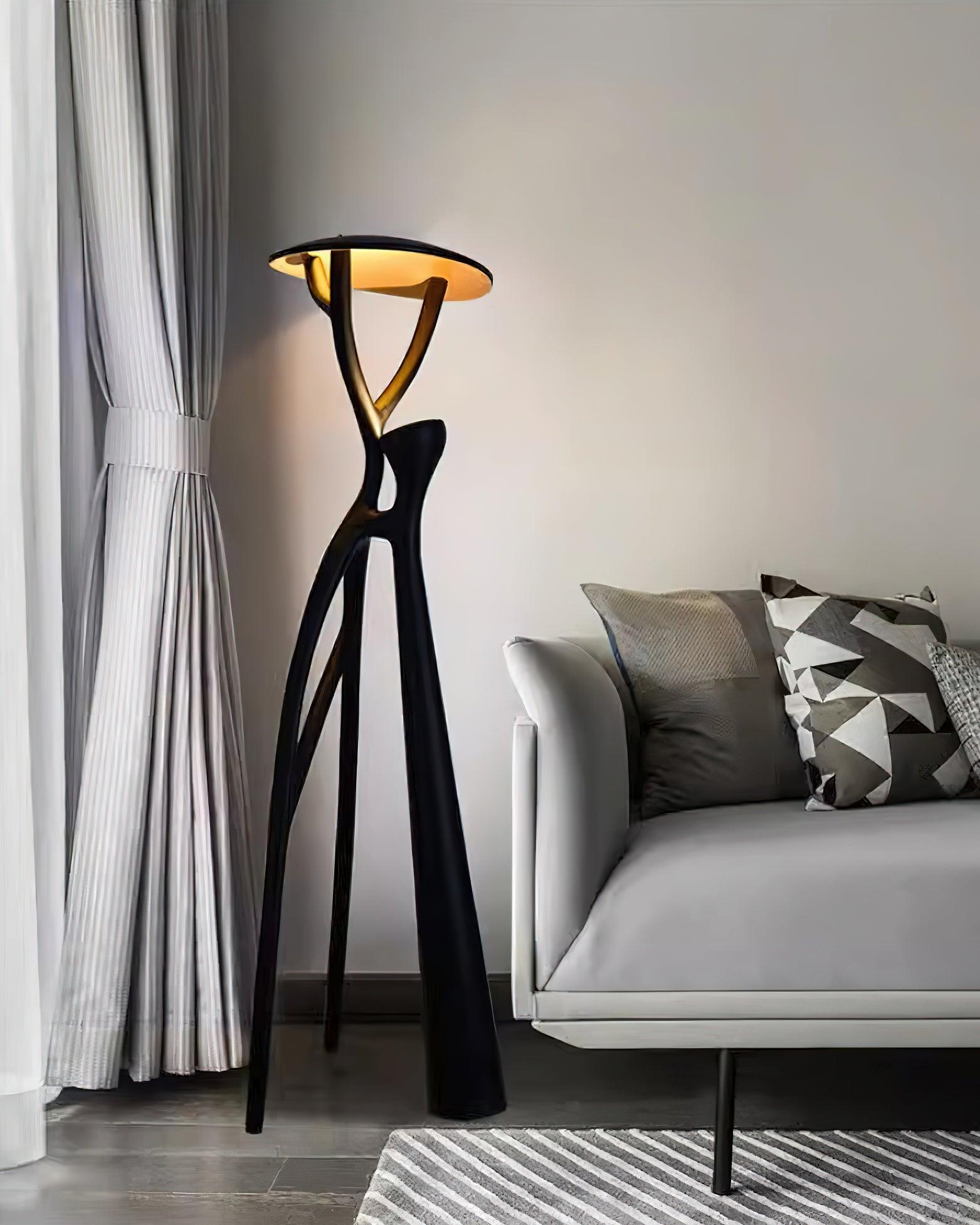 Artistic Tree of Life Sculpture LED Floor Lamp Modern Uplight for Living Room Office