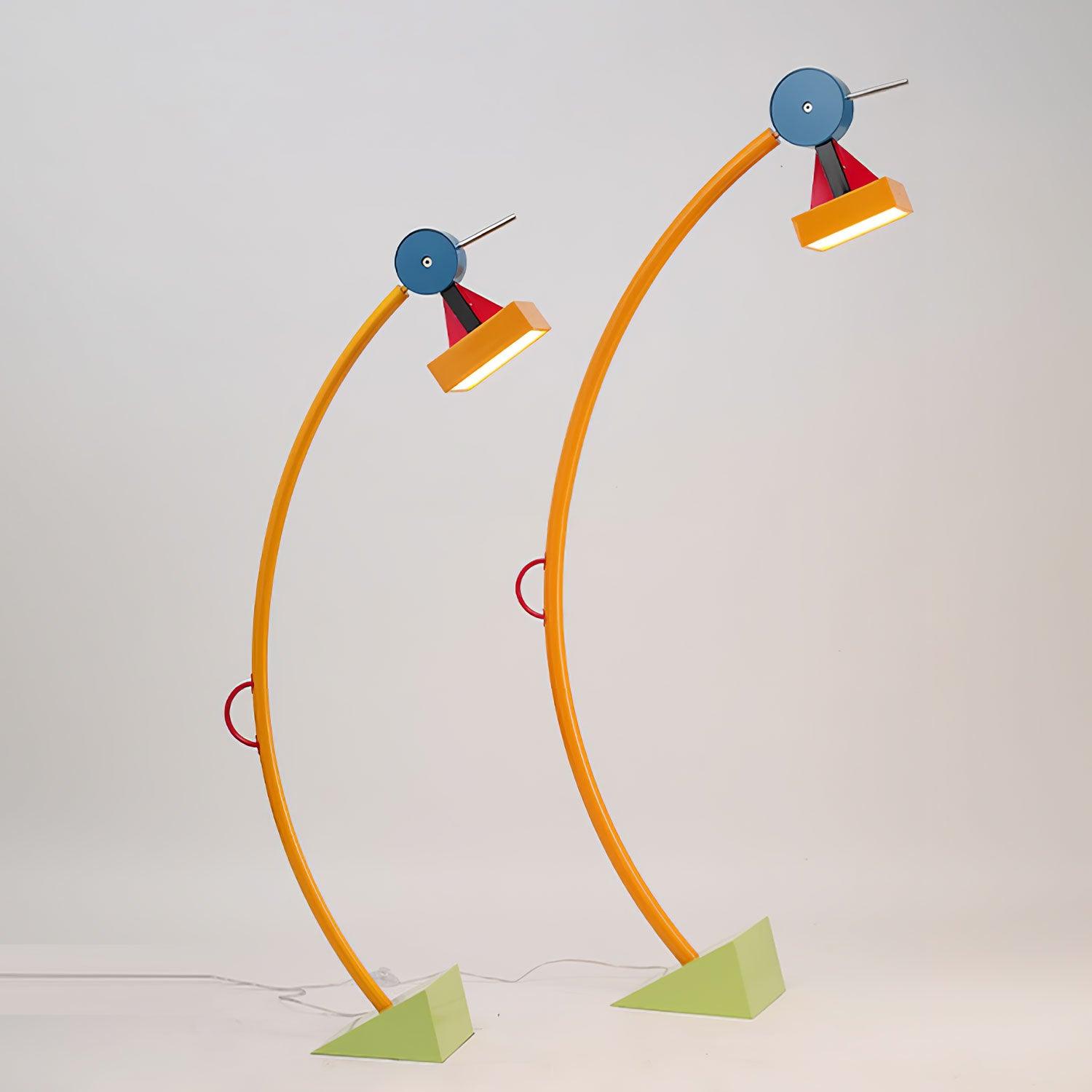 Modern Memphis Style Treetops Geometric Uplight Floor Lamp with Multi Color Finish