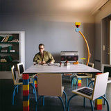 Modern Memphis Style Treetops Geometric Uplight Floor Lamp with Multi Color Finish