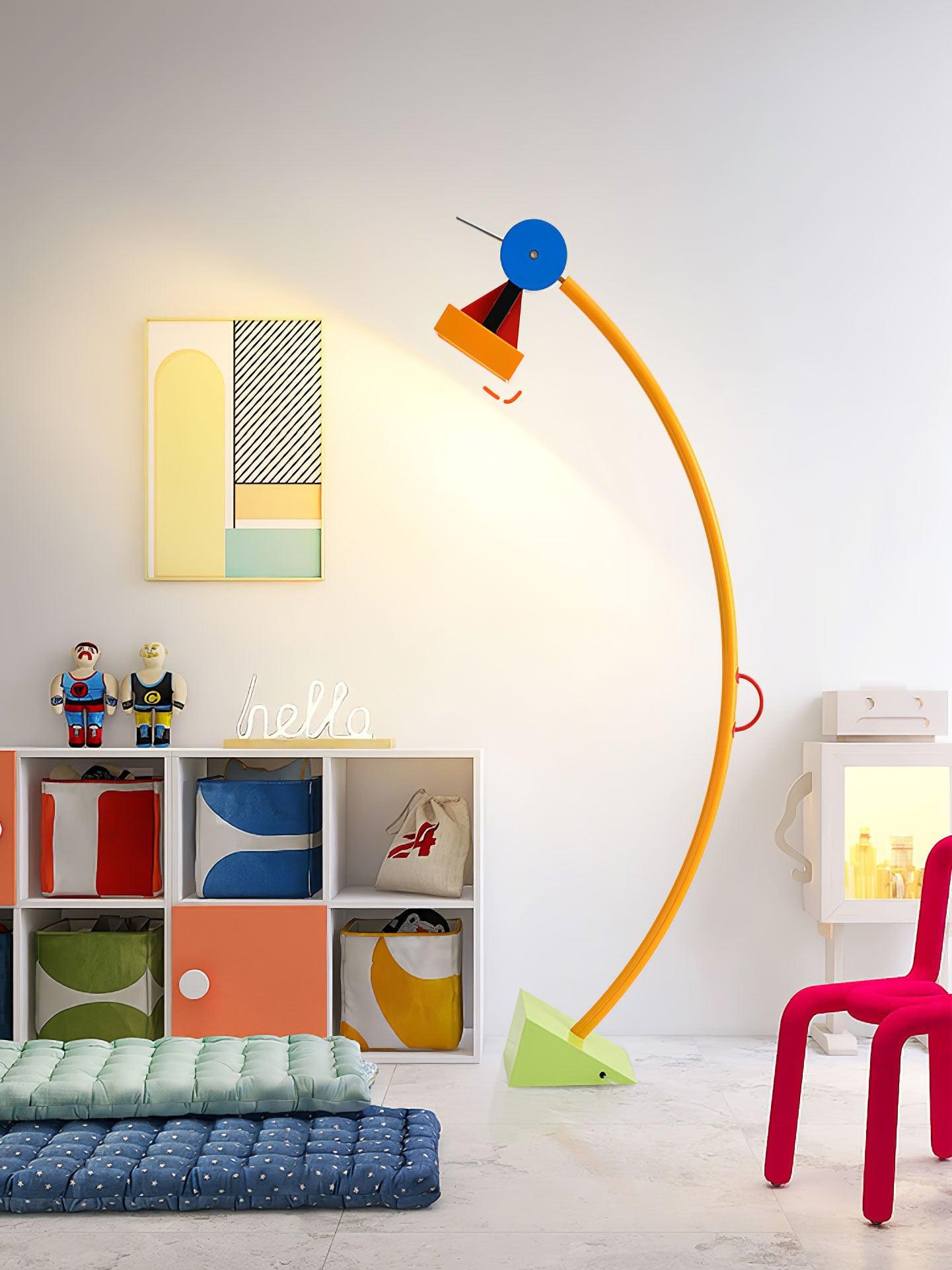 Modern Memphis Style Treetops Geometric Uplight Floor Lamp with Multi Color Finish