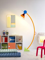 Modern Memphis Style Treetops Geometric Uplight Floor Lamp with Multi Color Finish