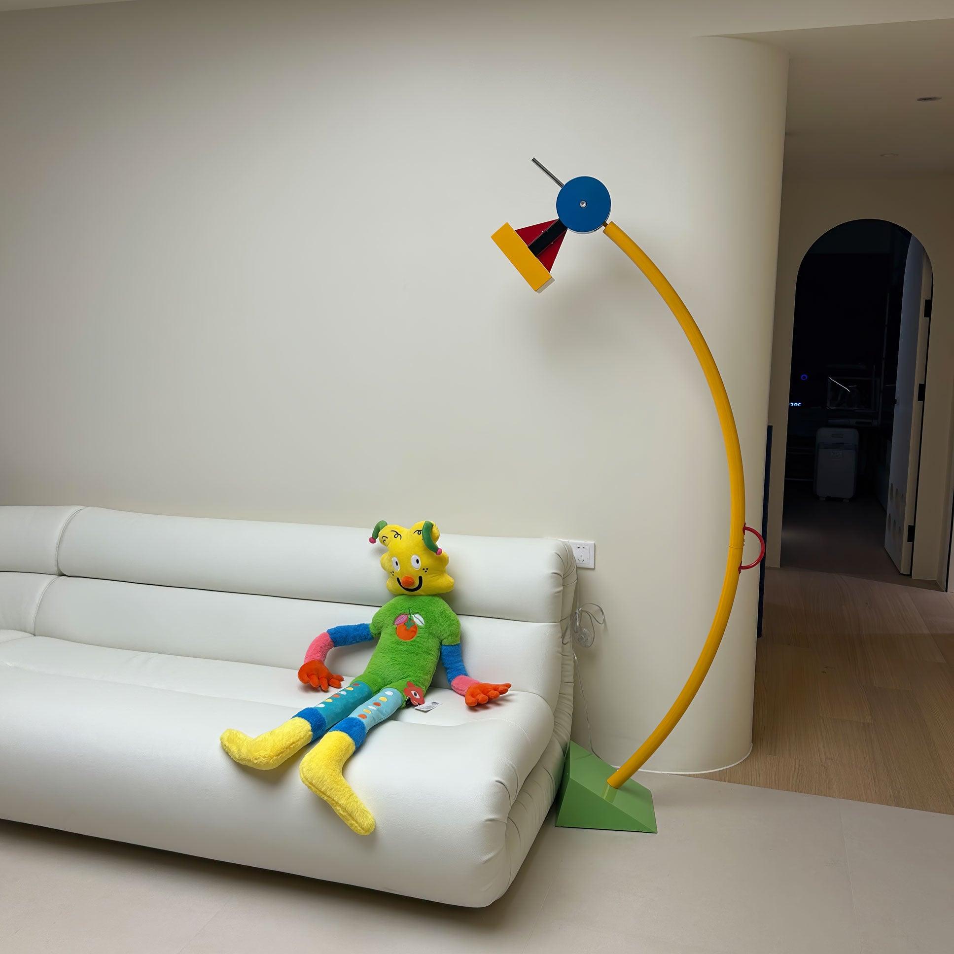 Modern Memphis Style Treetops Geometric Uplight Floor Lamp with Multi Color Finish