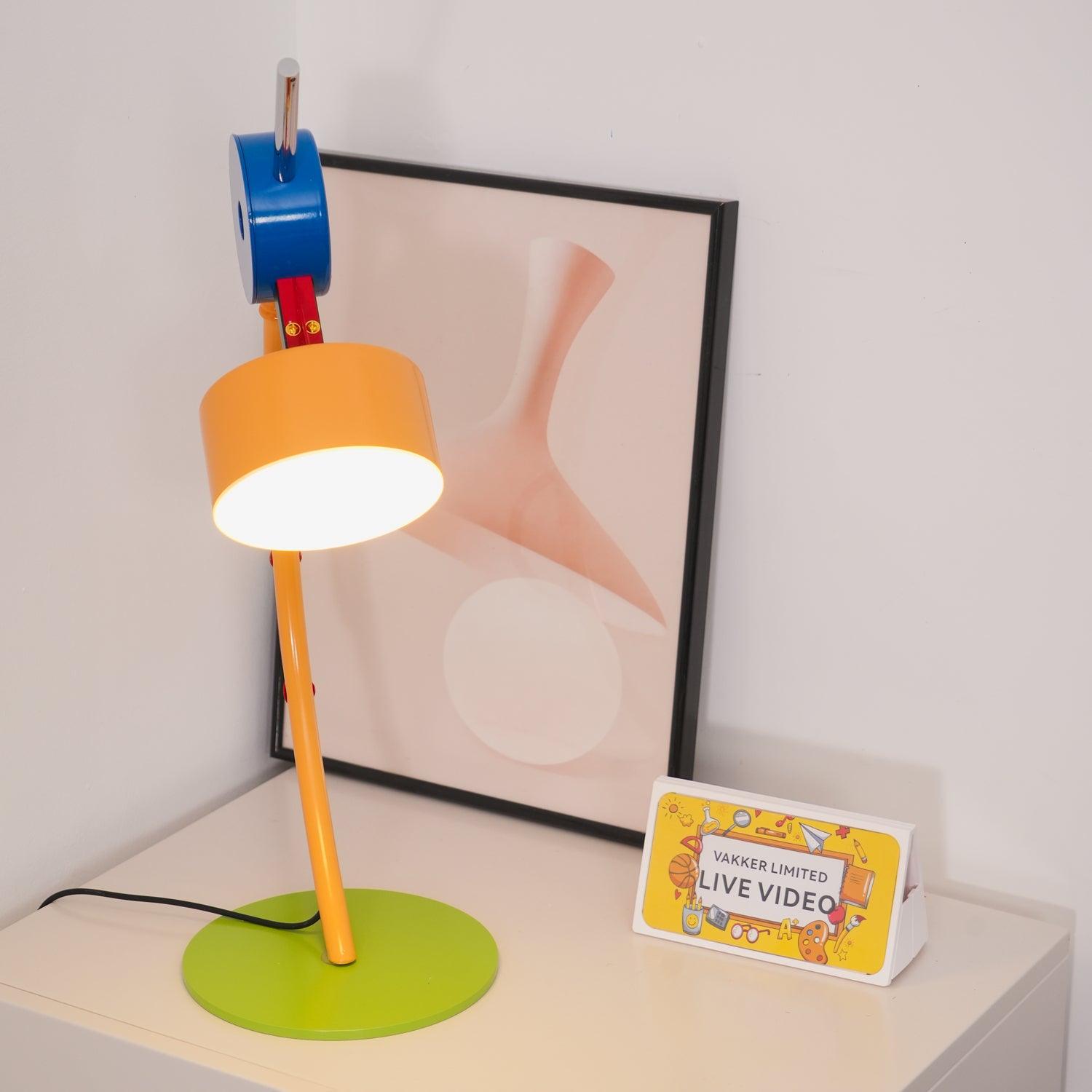 Modern Memphis Style Colorful Geometric LED Table Lamp with Stepless Dimming Control