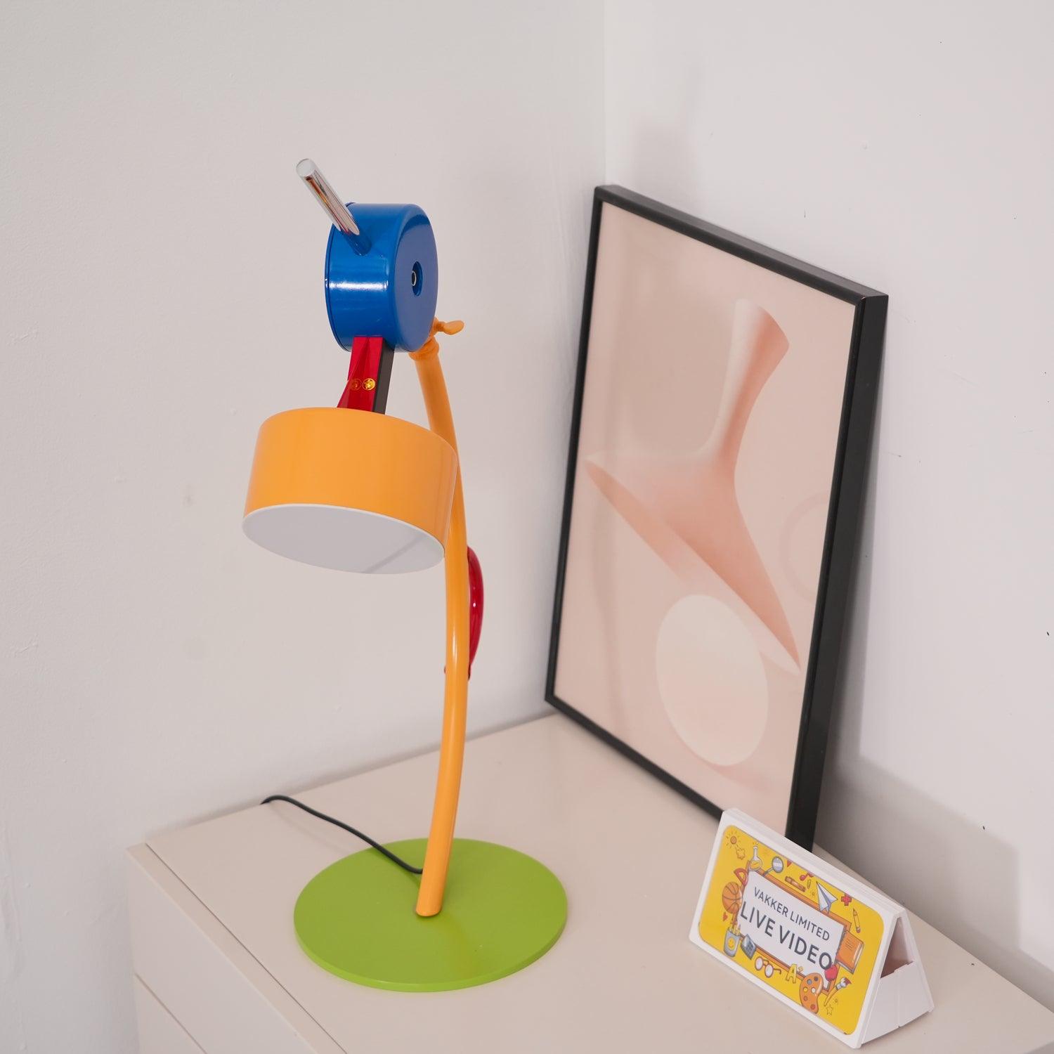 Modern Memphis Style Colorful Geometric LED Table Lamp with Stepless Dimming Control