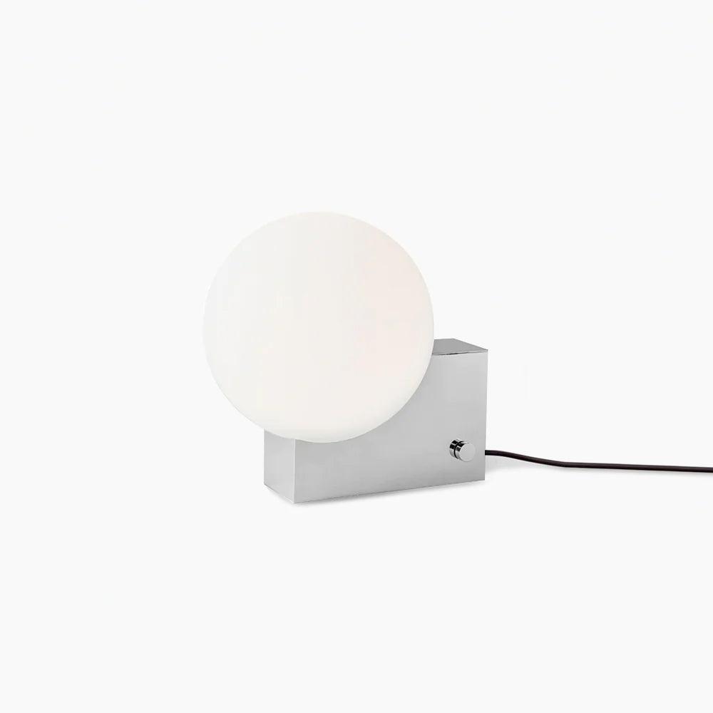 Modern Fusion Geometric Accent Table Lamp with Opaline Glass Orb and Metal Frame
