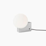 Modern Fusion Geometric Accent Table Lamp with Opaline Glass Orb and Metal Frame