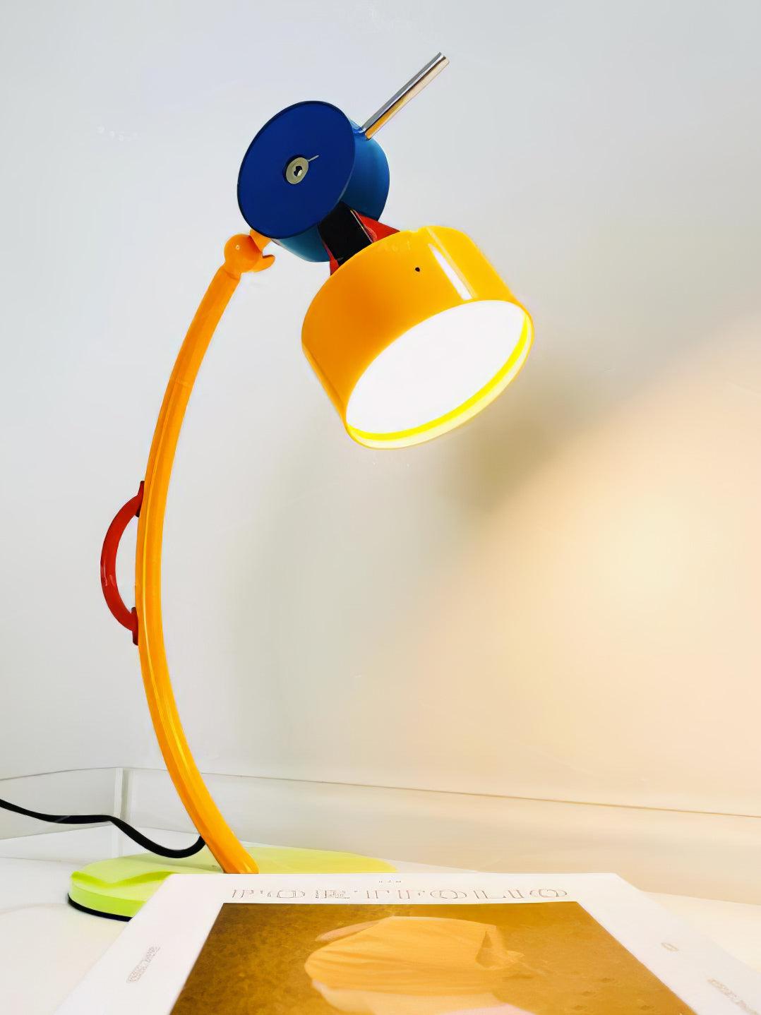 Modern Memphis Style Colorful Geometric LED Table Lamp with Stepless Dimming Control