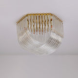 Trevi Murano Glass Drop Flush Mount Ceiling Light Luxury Art Deco Gold Chandelier