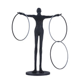Modern Abstract Figurative Floor Lamp with Triple LED Rings Art Sculpture Standing Light